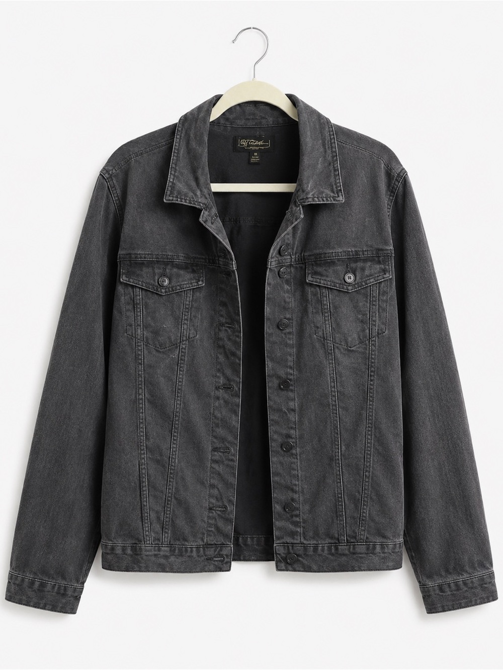 DG2 Diane Gilman Charcoal Black Denim Jacket XL